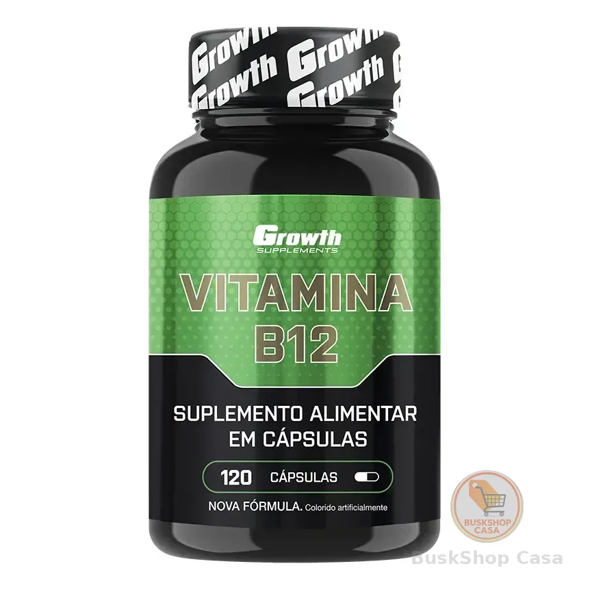 Vitamina B12 120 Cáps. Growth Supplements Sem Sabor