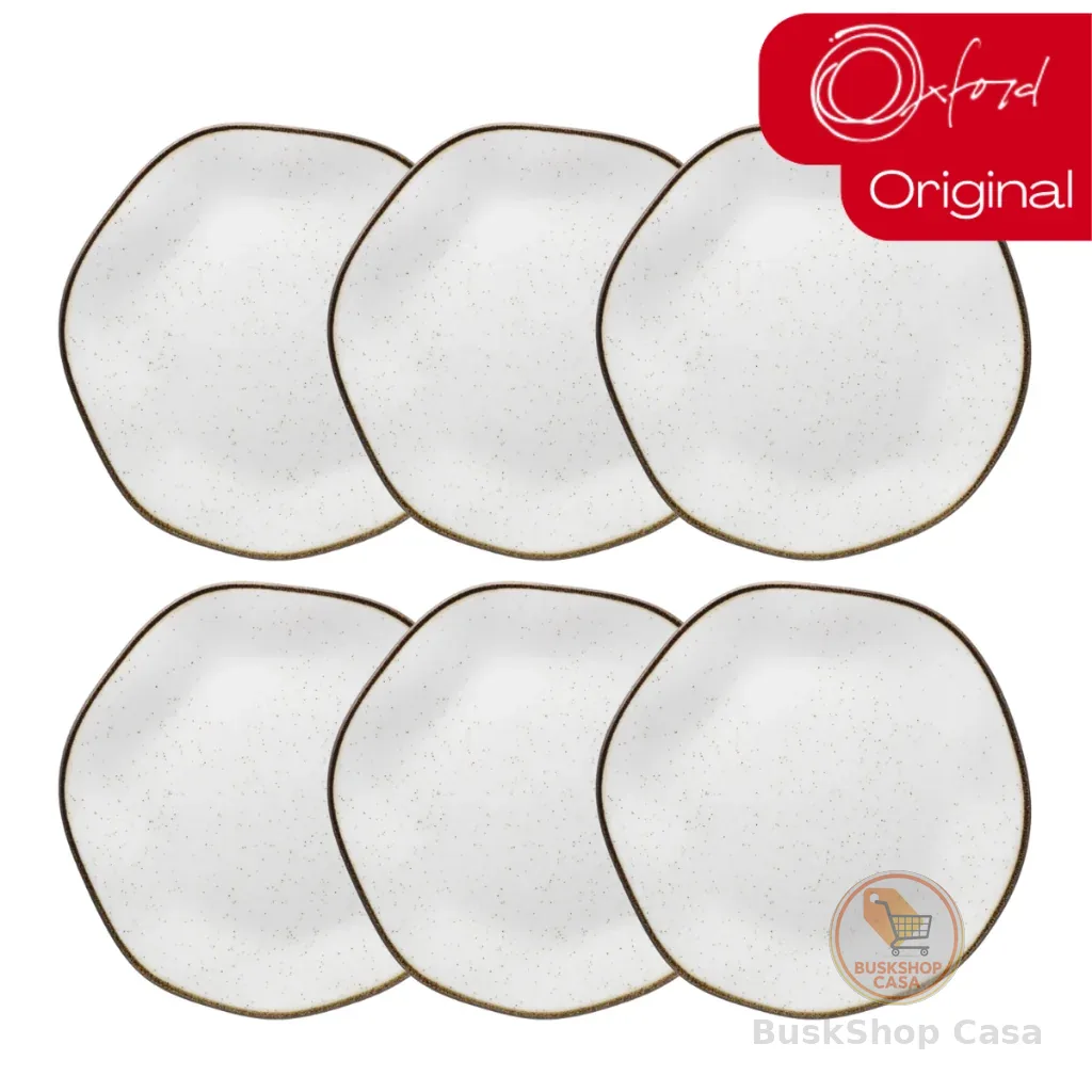 Prato Sobremesa Ryo Maresia 6 Unidades 21,5cm Oxford Porcelanas
