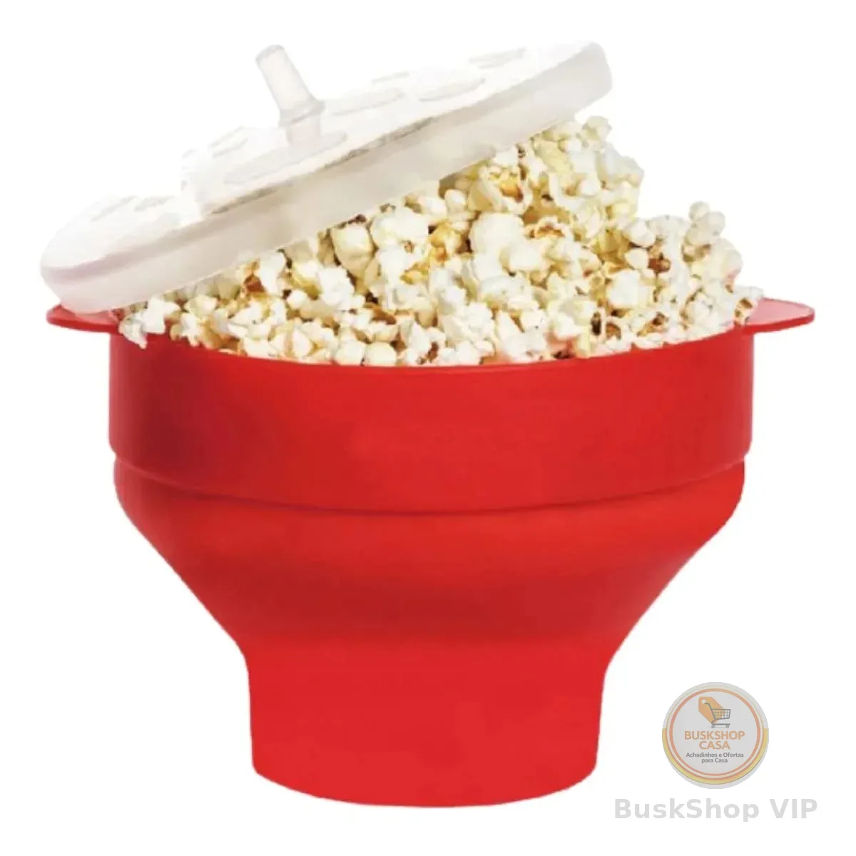 Pipoqueira Em Silicone P/Microondas - Vermelho