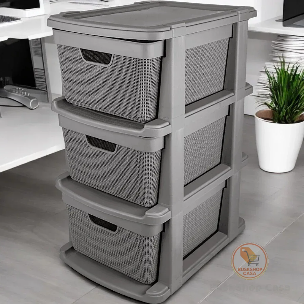 Gaveteiro Organizador de Chão em Plástico Com 3 Gavetas 15 litros Resistente Para Organização Jaguar