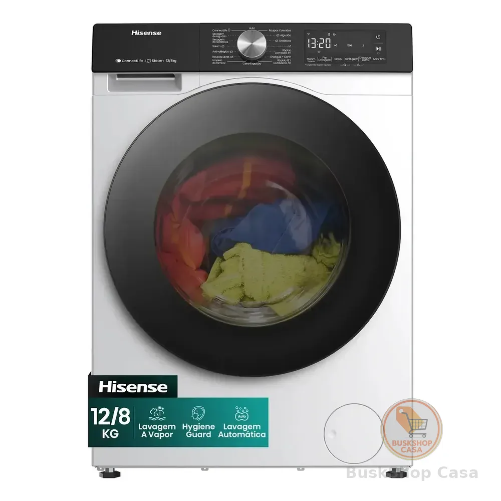 Lava E Seca Hisense 3s Branca 12kg / 8kg Inverter 16 Programas 110v Com Wi-fi Wd3s1243bw1 127v