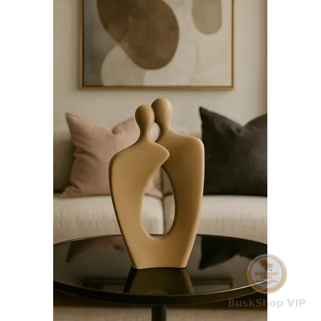 Escultura Minimalista Casal Moderno Para Decoração