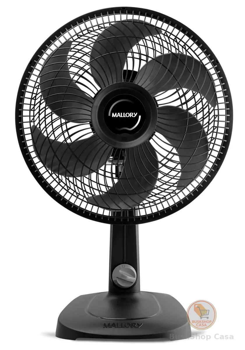 Ventilador de Mesa Mallory Turbo Compact 30 cm, Silencioso, Hélice de 6 pás, Grade Especial em Sistema TS, Máxima Vazão e Mínimo Ruído - 220V