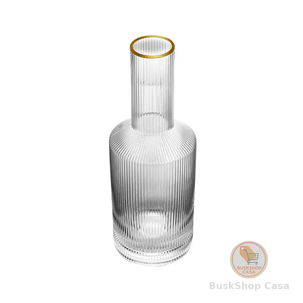 Garrafa De Cristal Com Fio De Ouro Lines 800ml Wolff