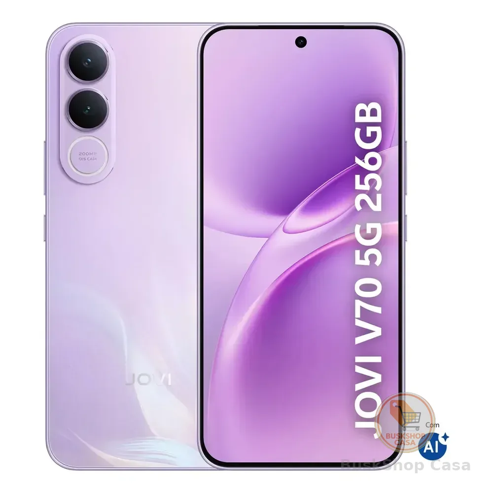 Smartphone Jovi V70 5g Câmera 200mp 256gb De Memória 16gb Ram (8gb + 8gb Ram Expansível) Bateria De 7000mah, Processador Octa-core, Pacote De Benefícios Com Troca De Tela Grátis - Lilás Boreal