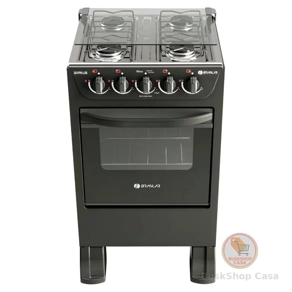 Fogão De Piso Braslar 4 Bocas New Sirius Preto Manual