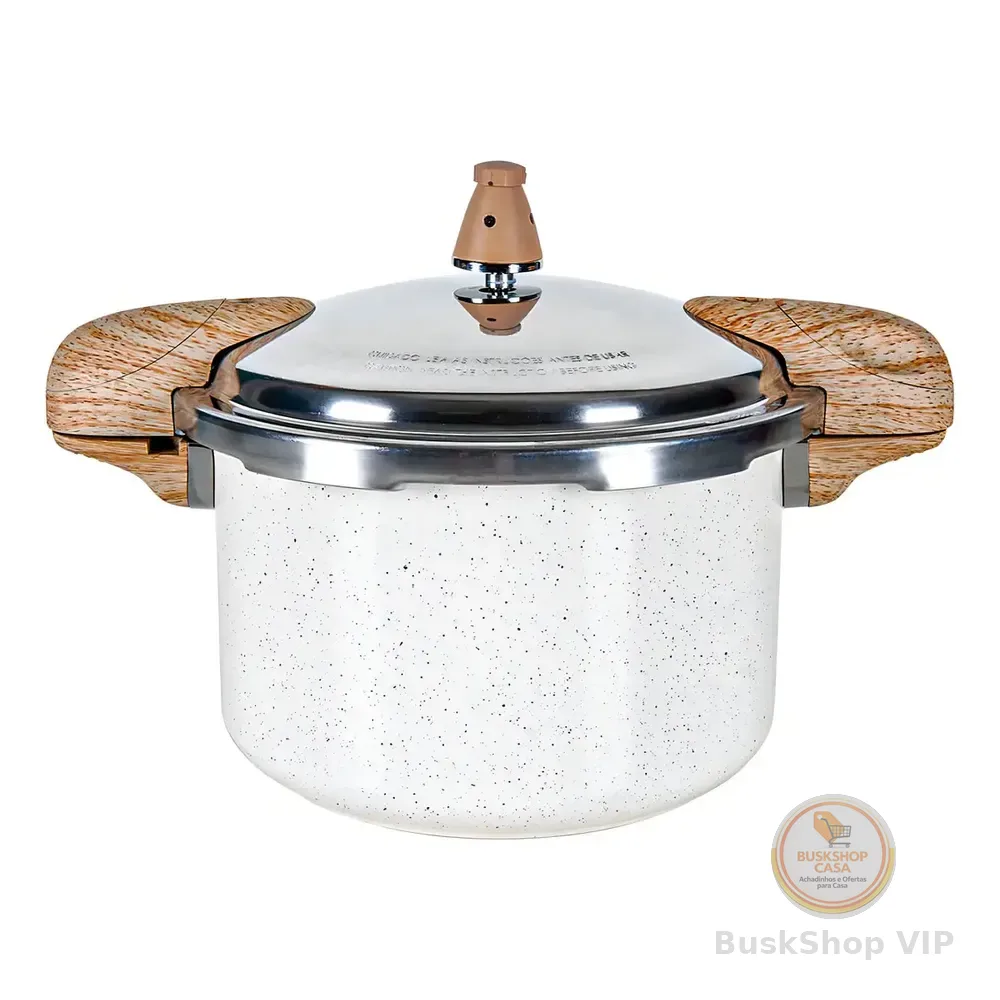 Panela De Pressão Brinox Vanilla 5,4l Indução Ceramic Life C Creme