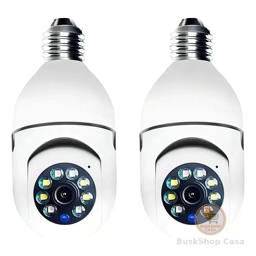 Kit 2 Câmeras Segurança 360º Jortan Wifi Ip Hd Visão Noturna Lâmpada Camera Lâmpada Wifi 360