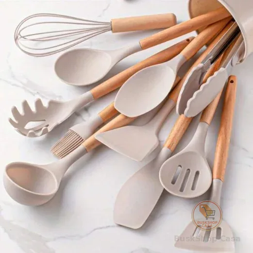 Kit Utensílios de Cozinha em Silicone – 7 ou 12 Peças