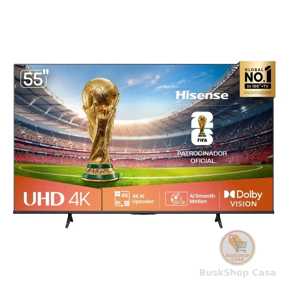 Hisense Smart Tv 4k 55 Polegadas 55a6nv Com Dolby Vision, Hdr10, HLG, Dolby Gaming, Film Maker, Dts Virtual X, Compatibilidade Alexa E Google Home