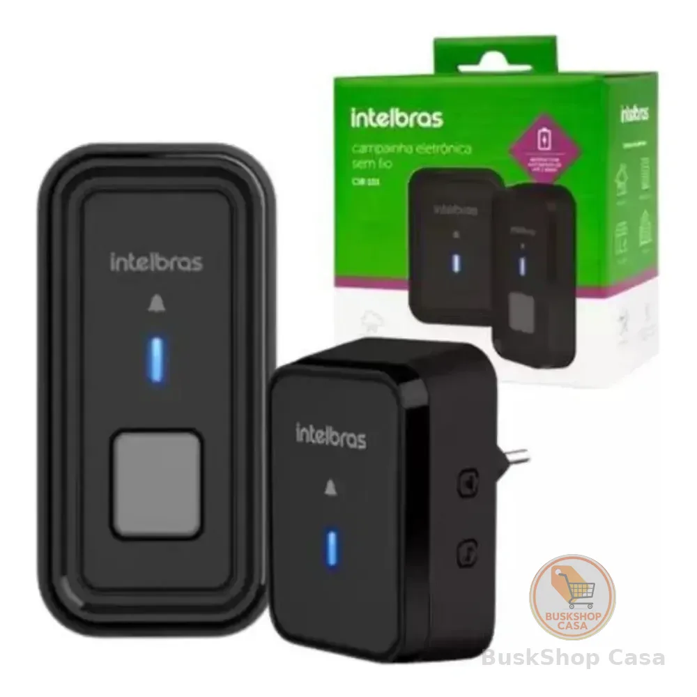 Campainha Sem Fio Cib 101 Intelbras Alcance Até 100 Metros Cor Preto 127/220v