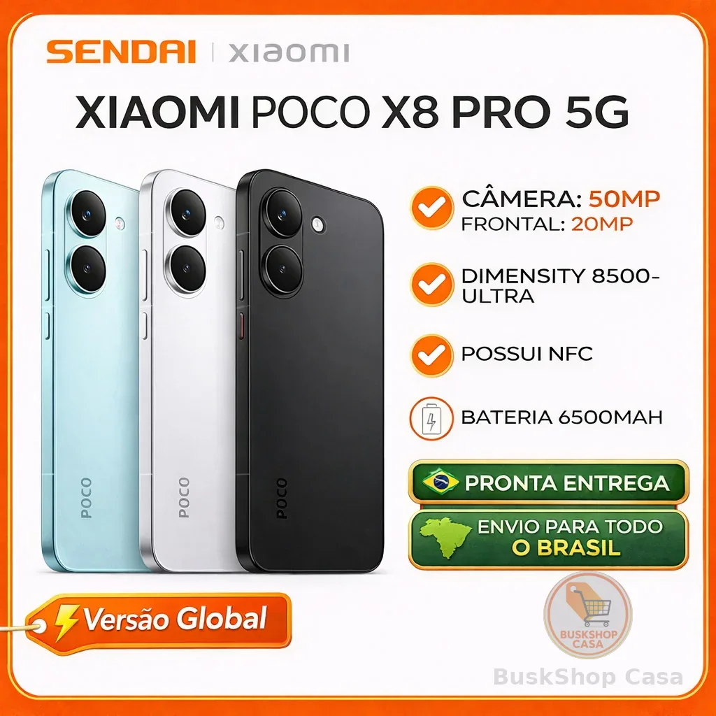 Celular Smartphone Xiaomi Poco X8 Pro 5G 256GB / 512GB Versão Global Original Lacrado Envio Imediato