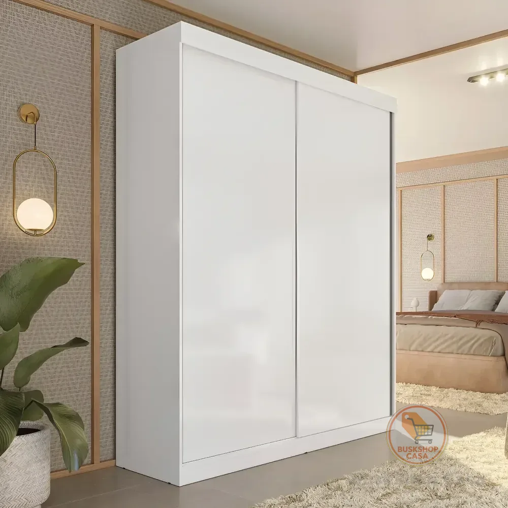 Guarda Roupa Solteiro 2 Portas De Correr 2 Gavetas Jb Cor Branco