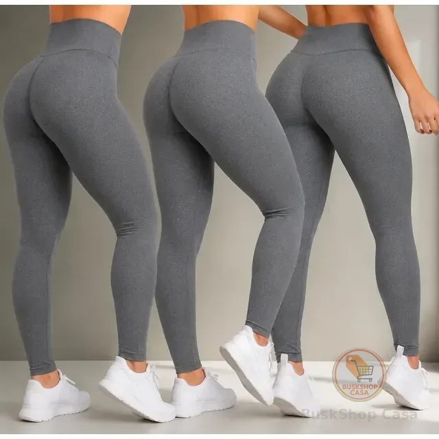 Kit 3 Calças Feminina Legging Grossa Para Academia Cós Alto