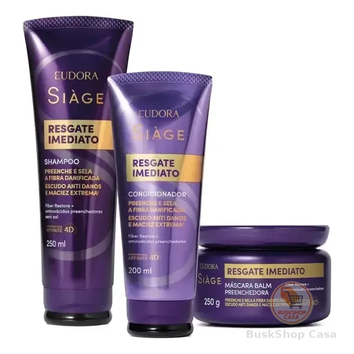 Siàge Eudora Resgate Imediato Shampoo+condicionador+máscara