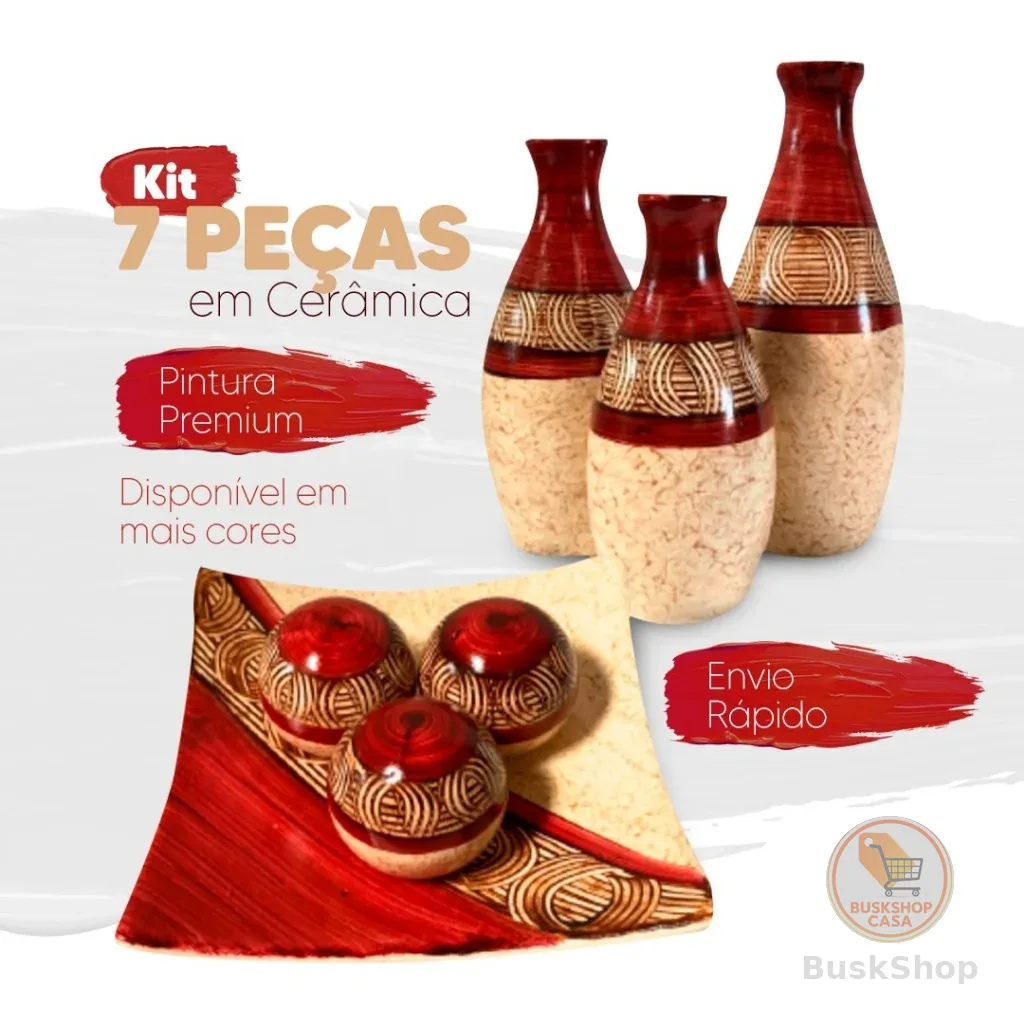 Conjunto Enfeite Ceramica Decoração Sala Rack Centro de Mesa  Estante Decorativo Cores