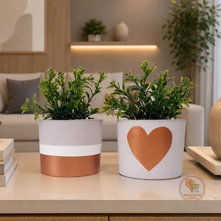 Vasinho Decoração Casa com Planta Artificial  2 unidades