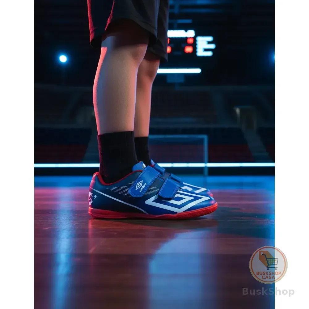 Chuteira Futsal Umbro Velocita Kids Royal/branco/vermelho 30 Br