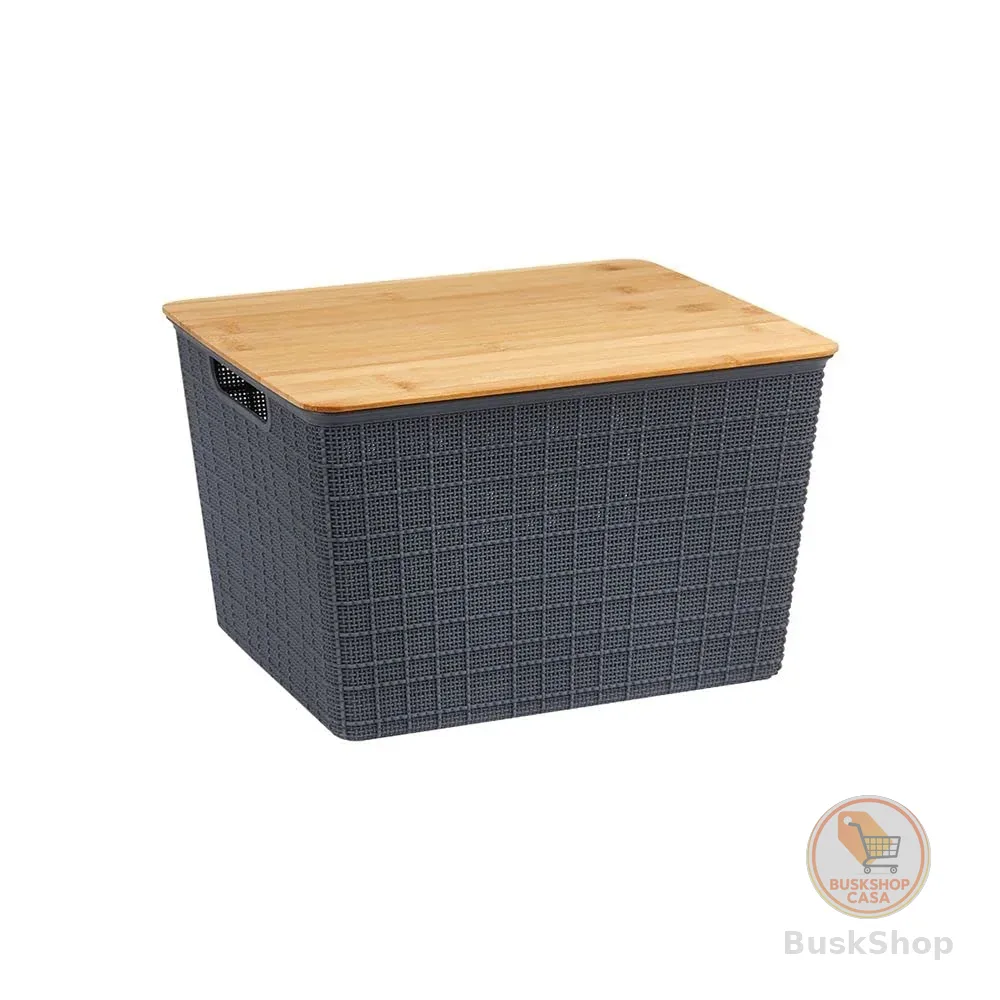 Caixa Organizadora com Tampa de Bambu 18L - Oikos