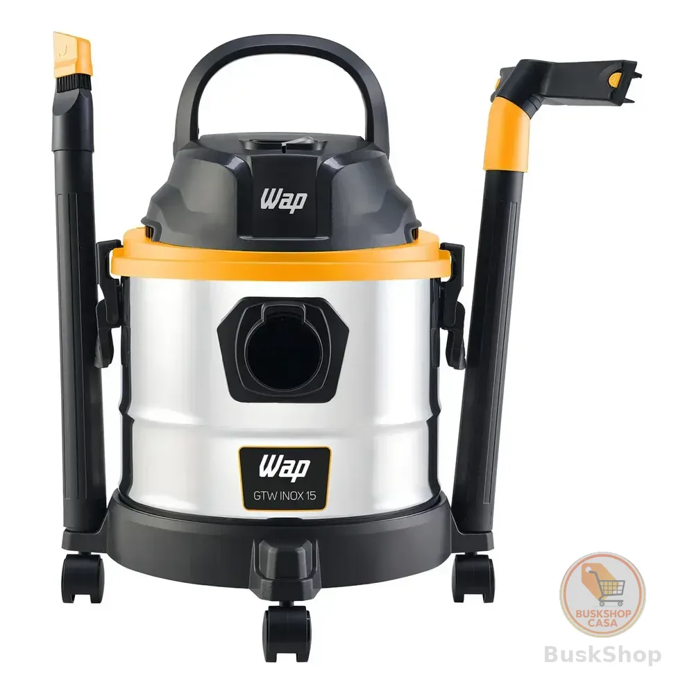 Aspirador De Pó E Água Fw008809 Gtw Inox 15 1700w Wap Preto Aço Inoxidável/preto/amarelo 127v
