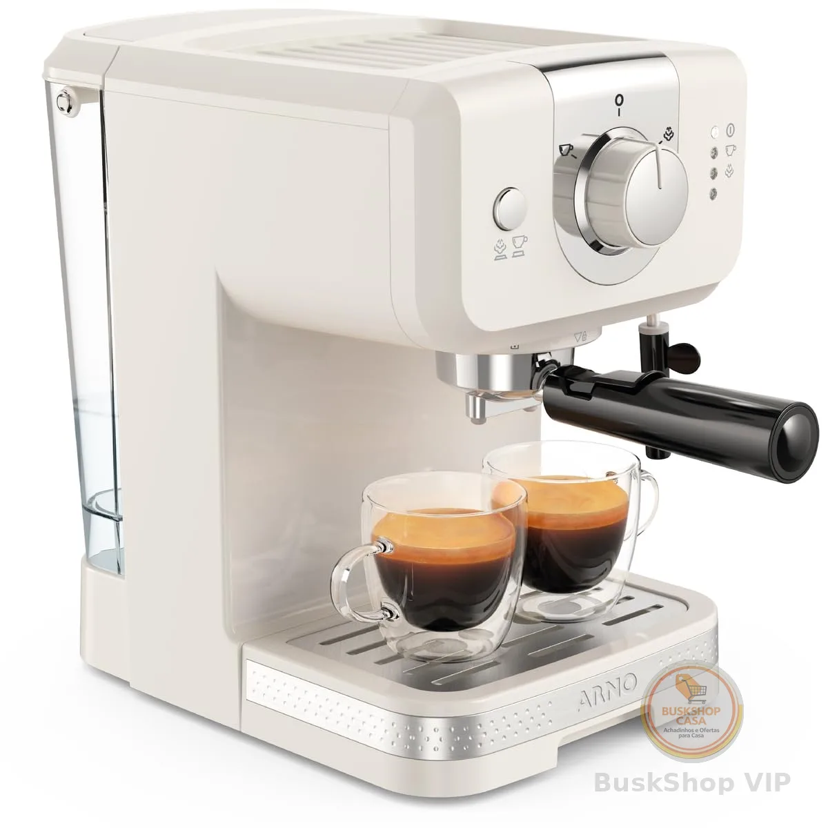 Cafeteira Elétrica Arno OPIO Soleil Steam & Pump Marfim SCSP 1,2L, com Bico Vaporizador e 15 BAR de Pressão, 110V