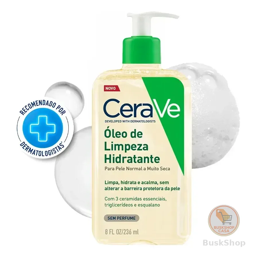 Óleo De Limpeza Facial Hidratante Para Pele Seca E Atópica Cerave 236ml Sem Fragrância