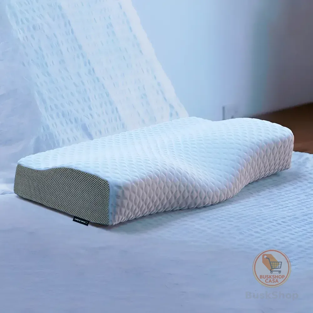 Travesseiro Cervical Nasa - Coluna Relax - Carvão Ativado Cor Branco E Cinza