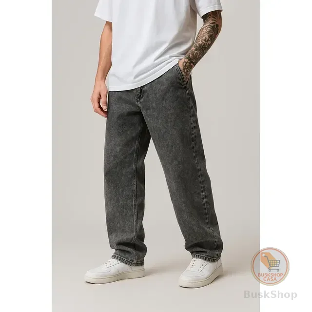 Calça Balão Jeans Masculina Baggy Larga Streetwear Estonada