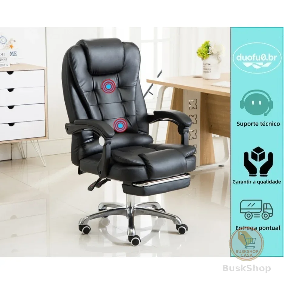 Cadeira de Massagem Presidencial, Massageador Lombar e Cervical, Cadeira Ergonômica Dobrável