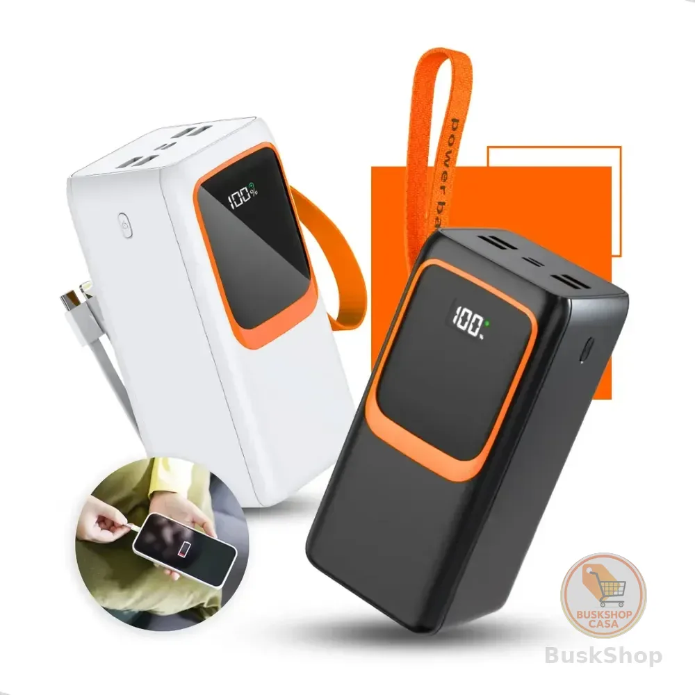 Power Bank Nixzen 50.000mah Universal De Carga Rápida Para Celulares Branco