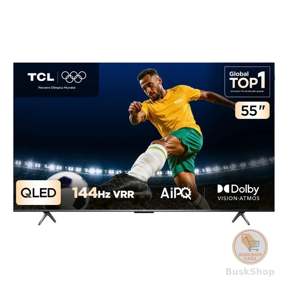 Smart Tv Tcl 55 Polegadas Qled 4k P8k Wifi Bluetooth Google Tv 144hz Hdr10+ Dolby Atmos Vision 55p8k