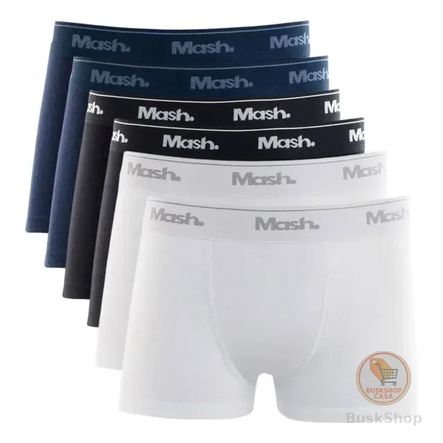 Kit 6 Cuecas Infantil Boxer Mash Algodão Respirável Box Soft