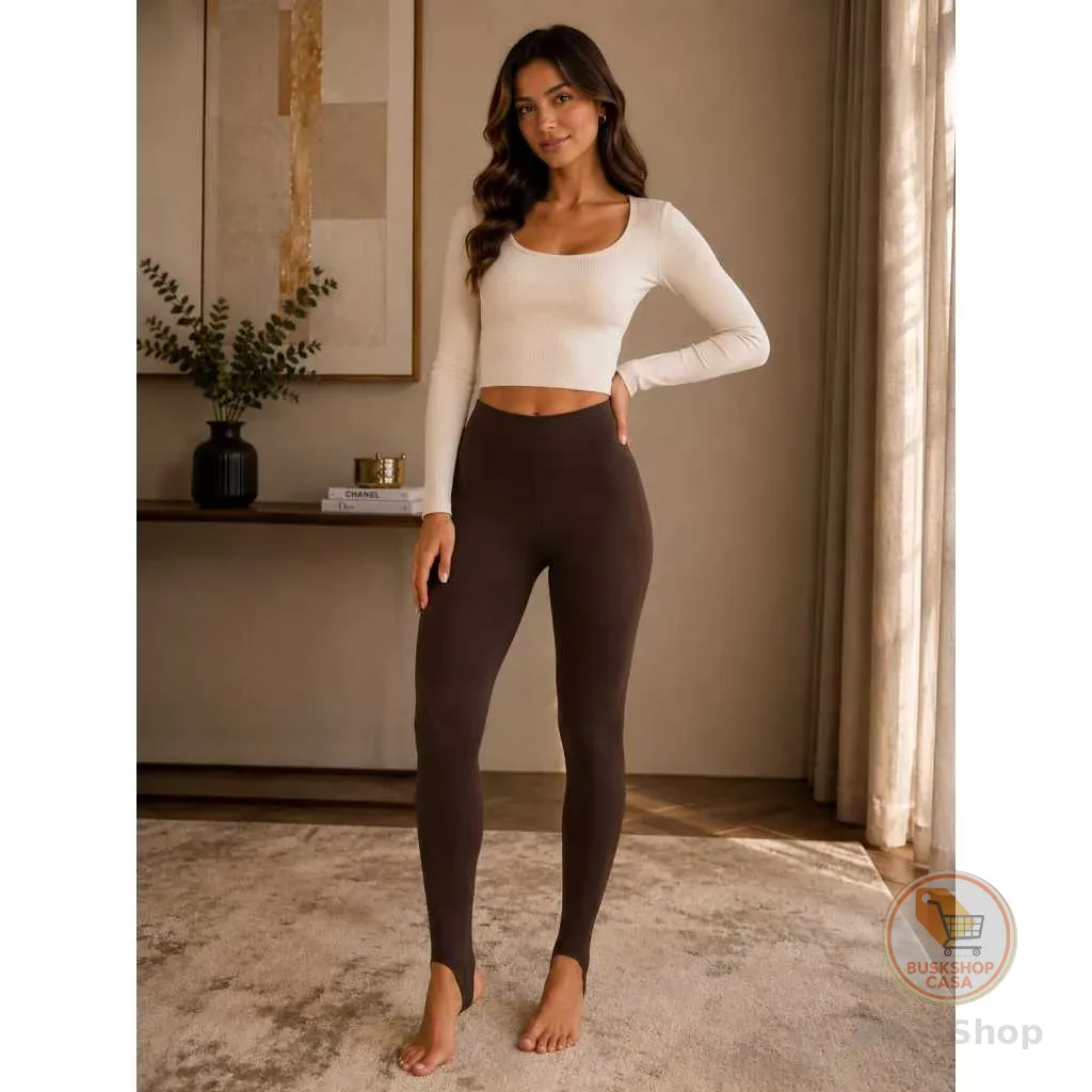Calça Legging Canelada Cintura Alta Legging Premium  Legging Básica Legging Sem transparência com Pezinho