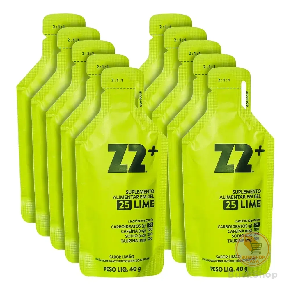 Energy Gel Z2+ Lime Box 10un Sachê 40g Cafeína Limão