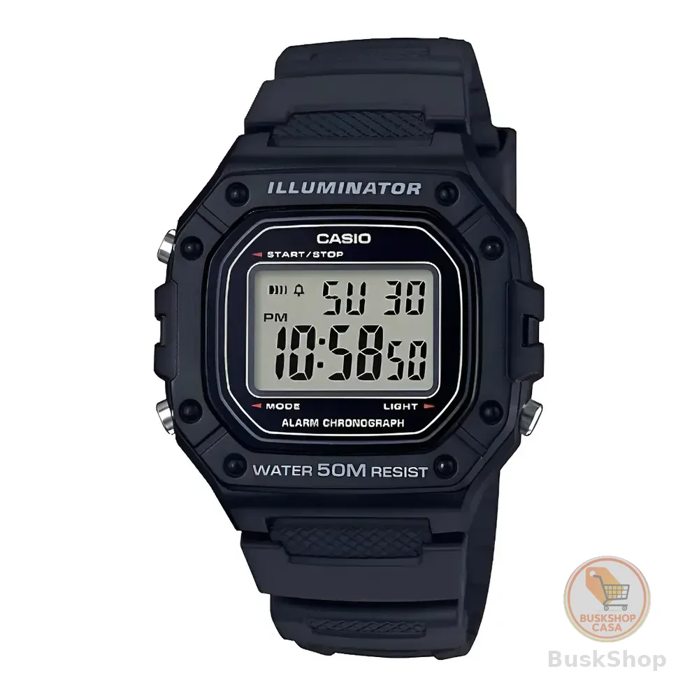 Relógio De Pulso Casio Youth W-218h-1av Preto Cinza/preto