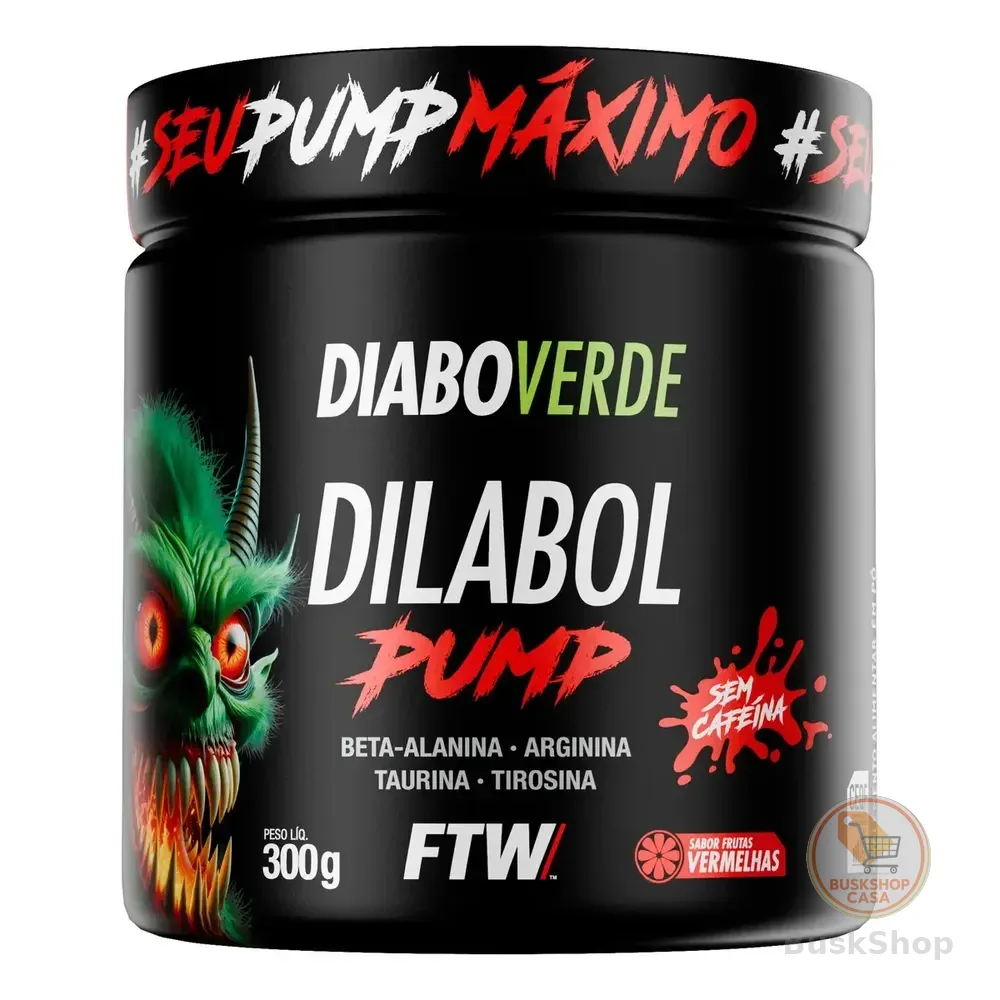 Pré Treino Pre Workout Dilabol Pump Pote 300g Sabor Frutas Vermelhas Diabo Verde - Ftw