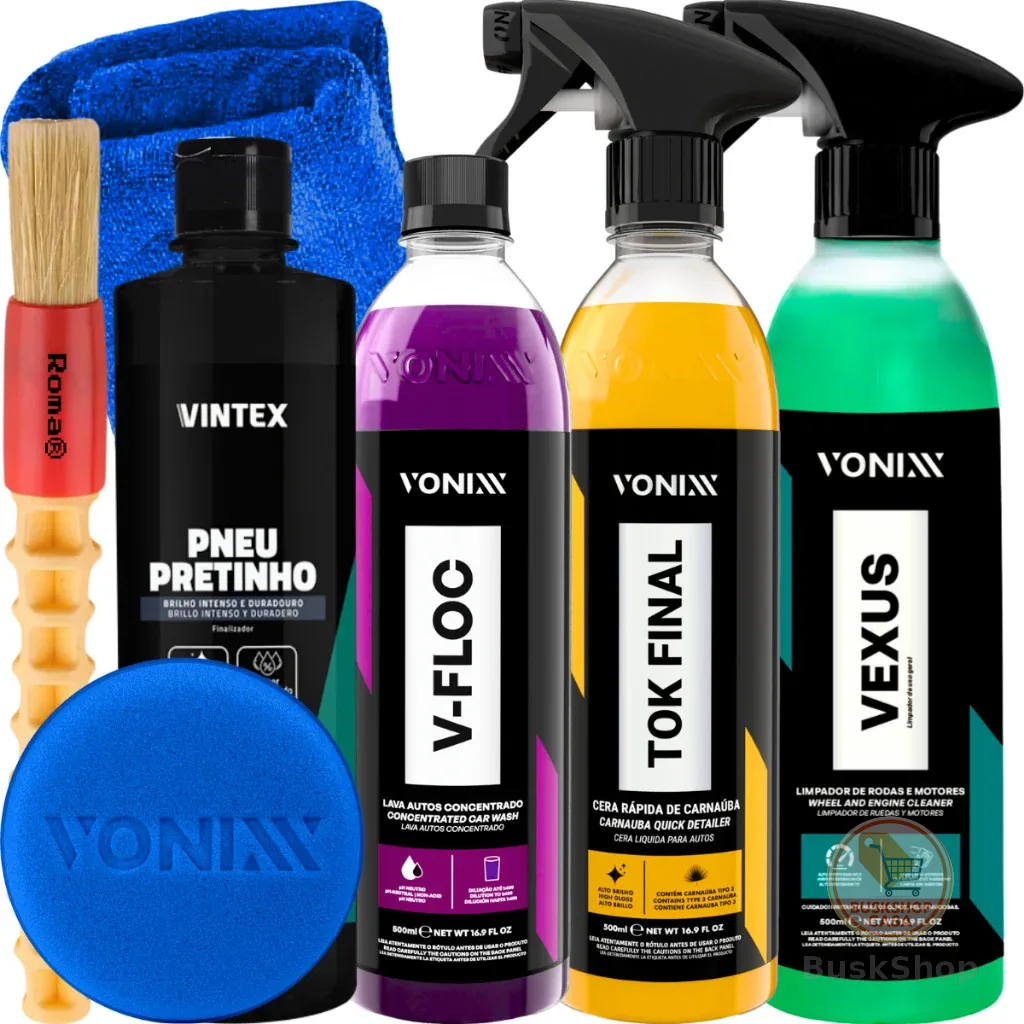 KIT SHAMPOO V-FLOC CERA TOK FINAL VEXUS VONIXX PRETINHO VINTEX