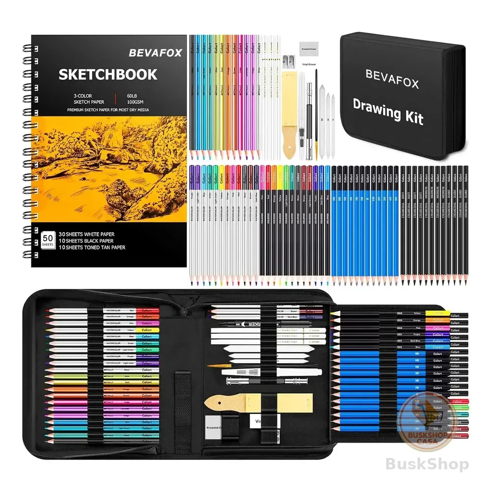Kit De Desenho Profissional 126peças Com Estojo E Acessórios
