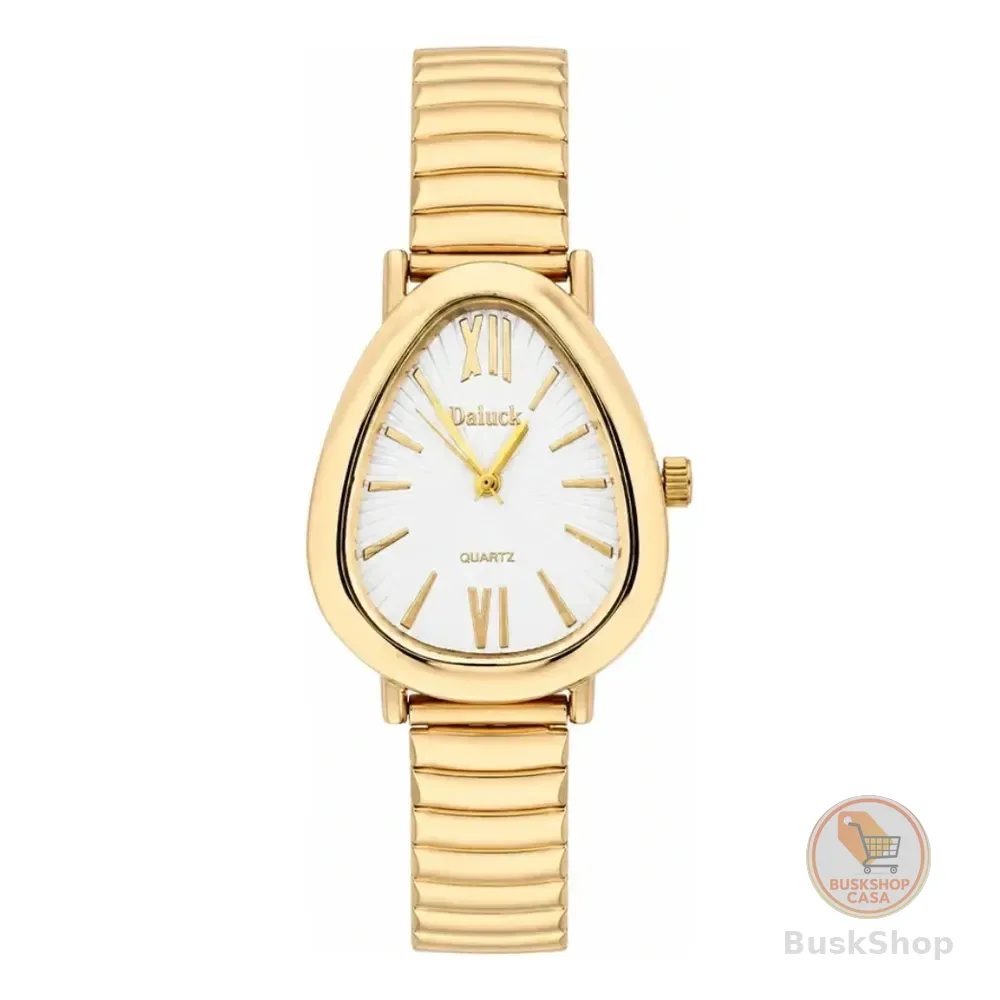 Relógio De Pulso Feminino Premium Aço Bracelete Tulipa Moda Dourado
