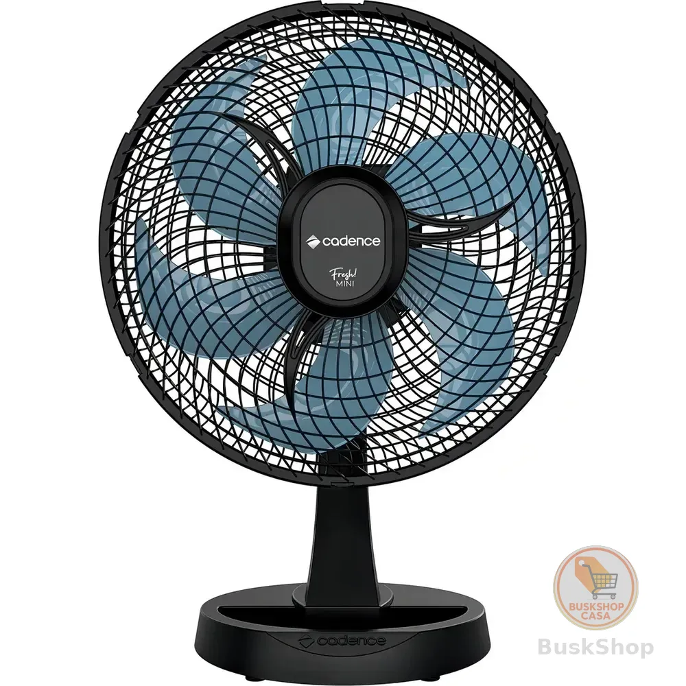 Ventilador De Mesa Cadence Fresh Mini 30 Cm 60 Hz Preto 127v Azul Plástico 6