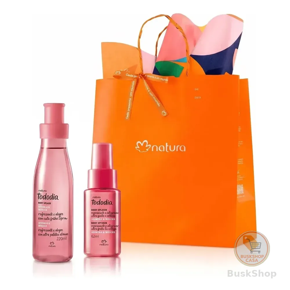 Kit Presente Body Splash Acerola Tododia: Body Splash 200ml + Miniatura Body Splash 60ml + Sacola De Presente P