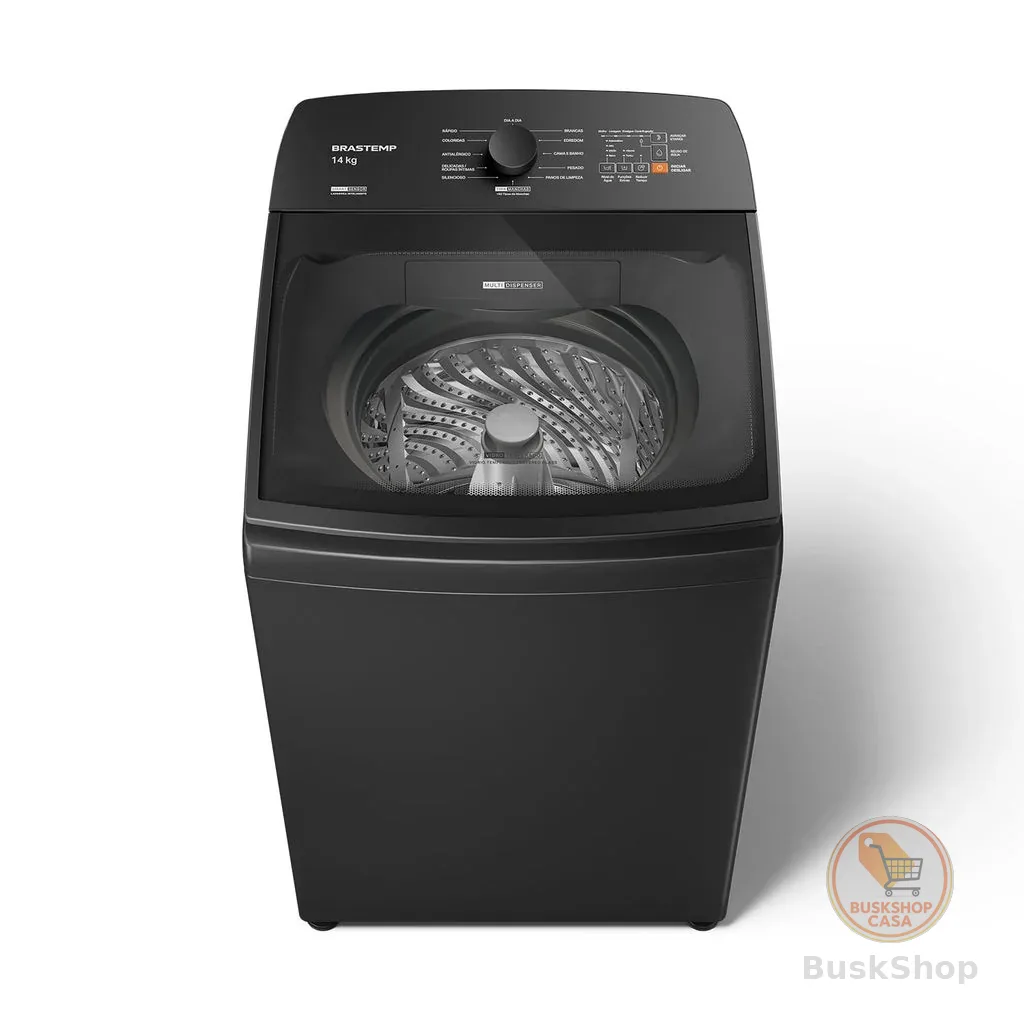 Máquina de Lavar Cinza Platinum Brastemp 14kg com Smart Sensor e Função Reduzir Tempo - BWJ14A9
