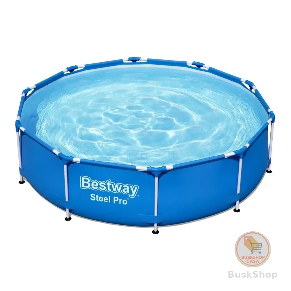 Piscina Estruturada Redonda Plástico Steel Frame Azul 4678l 76x305cm Bestway