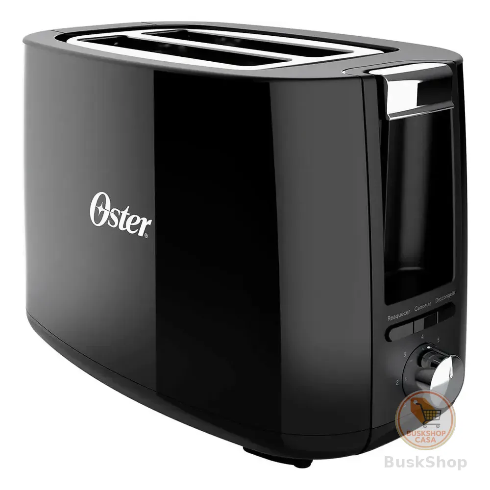 Torradeira Oster Otor 650 Simple Life preta com 650w de potência e 7 níveis de tostagem