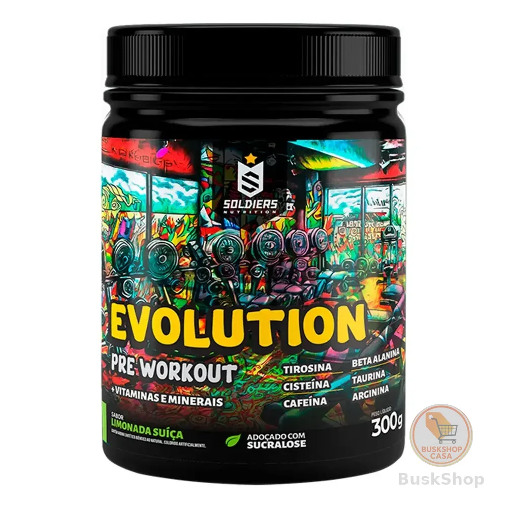 Pré-treino Evolution Workout 300g Termogênico Sabor Limonada Suiça Soldiers Nutrition Energia Foco Treino