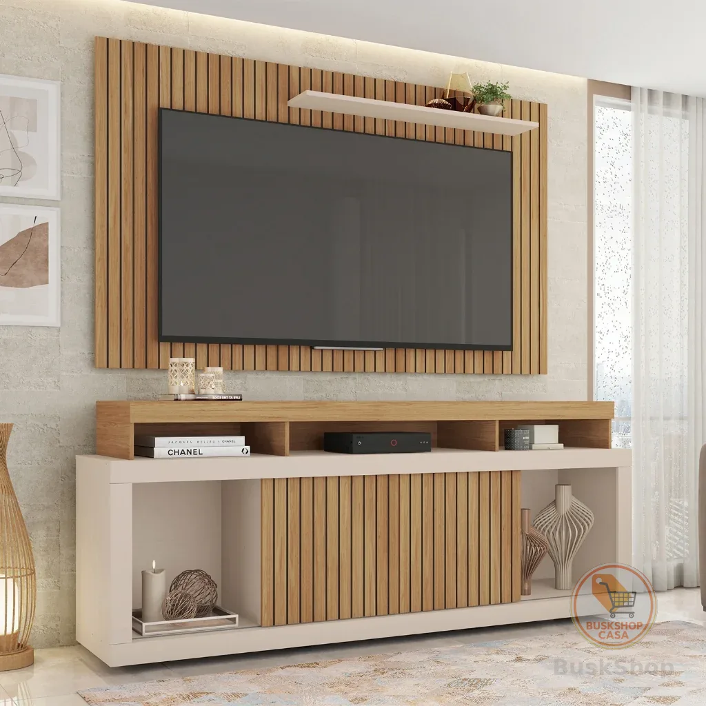 Rack Com Painel Para TV até 65 Polegadas Life Marrom Caemmun