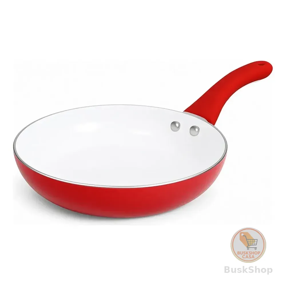 Frigideira 24cm Cerâmica Antiaderente Premium Sem Grudar Vermelho
