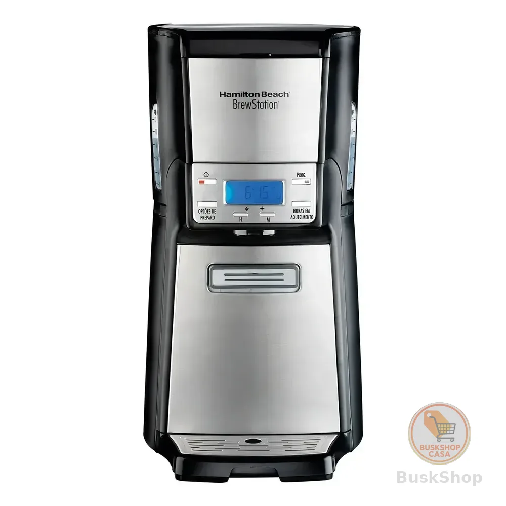 Cafeteira Electrica Brewstation Elite Hamilton Beach 35 Xícaras Programável Automático Com Relógio Digital Preto/prateado 127v