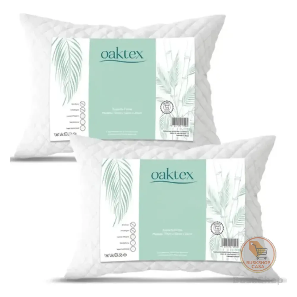 Kit C/2 Travesseiros Luxo Matelado Fibra Antialérgica 50x70 Branco