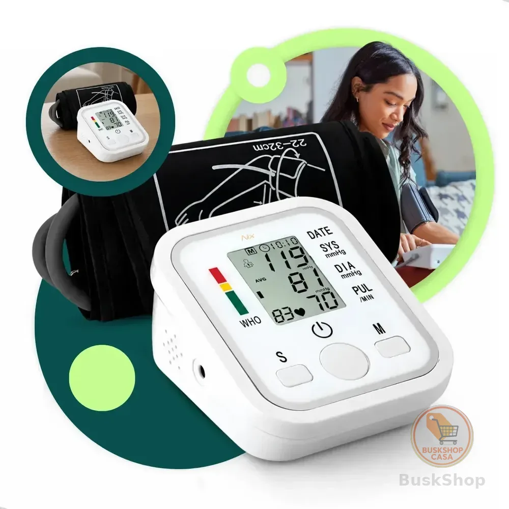 Aparelho Medidor De Pressão Arterial Aferidor Monitor Digital Uso Doméstico Automático Residencial Pressão De Braço... Branco